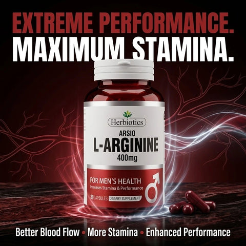 Arsio L-Arginine 400mg – Nitric Oxide, Stamina & Male Vitality Support